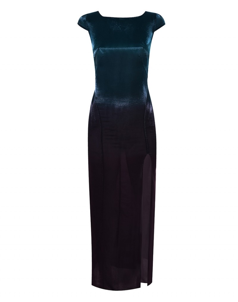 BlareШелковое платье с глубоким разрезом Blare