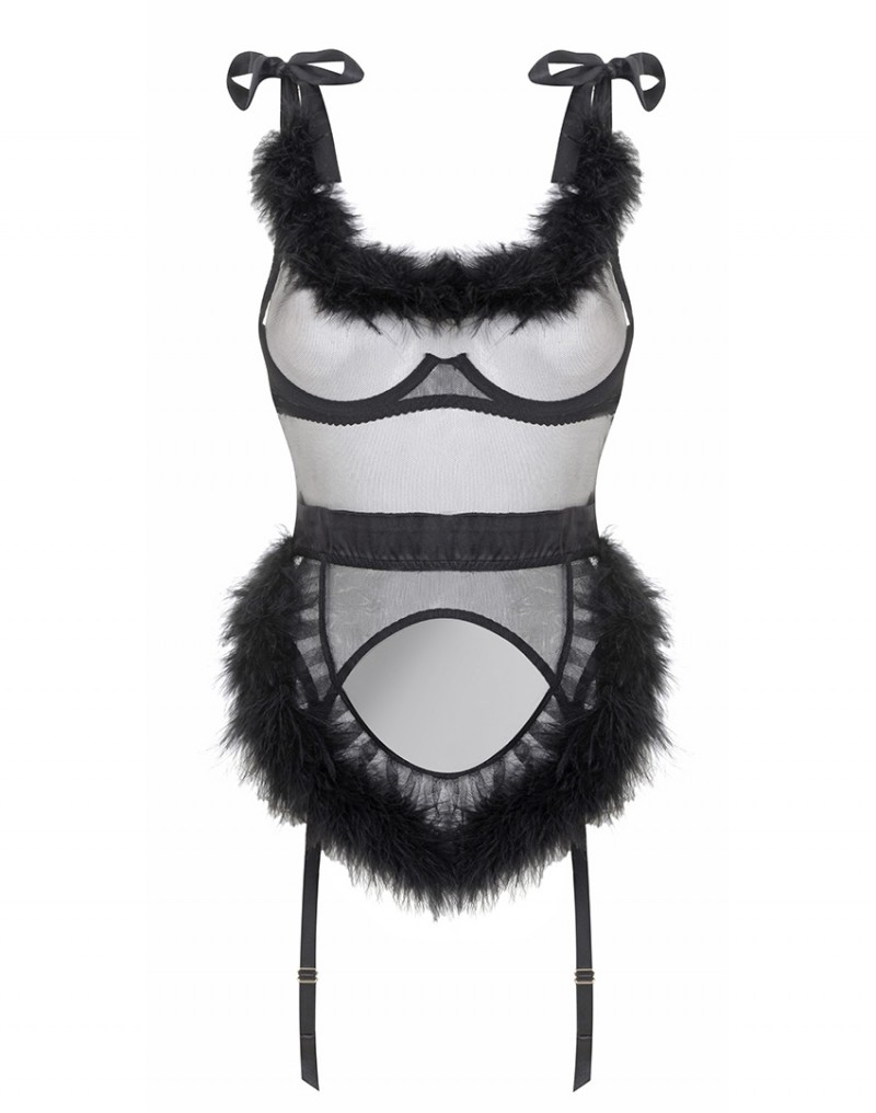 NetaniaЧерное полупрозрачное боди Netania