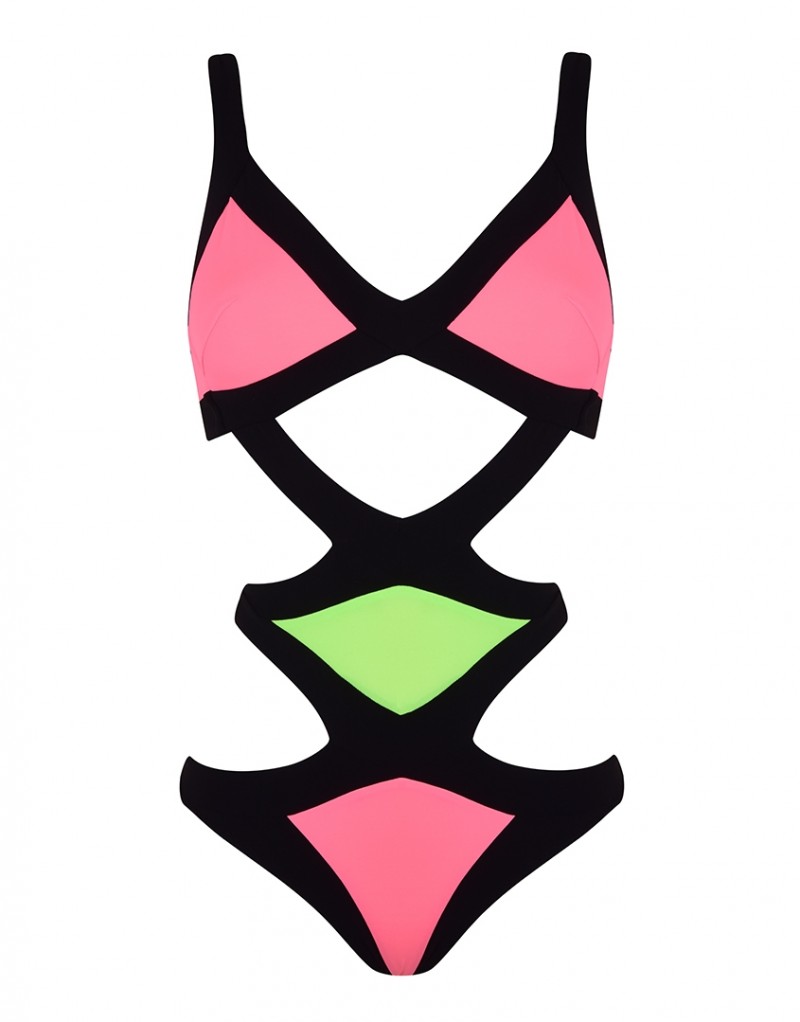 MazzyРозово-зеленый слитый купальник Mazzy