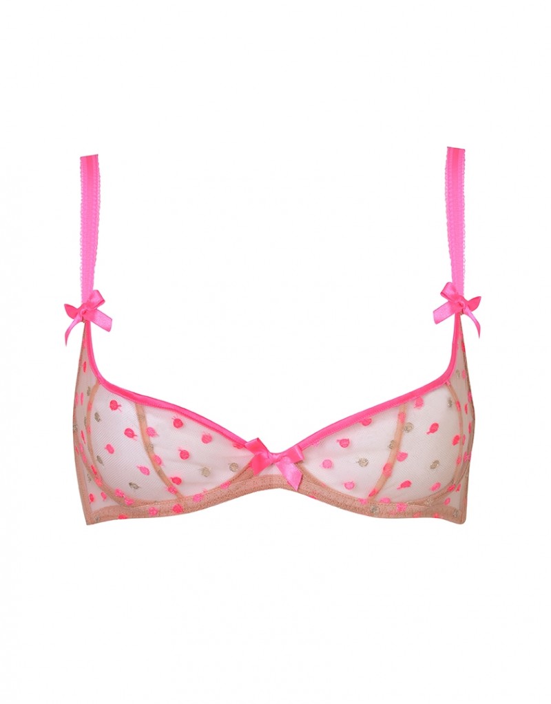 BrieРозовый открытый бюстгальтер с вышивкой Brie