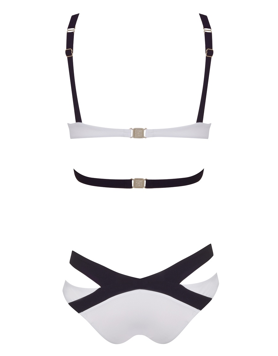 Бело-черный лиф купальника Mazzy