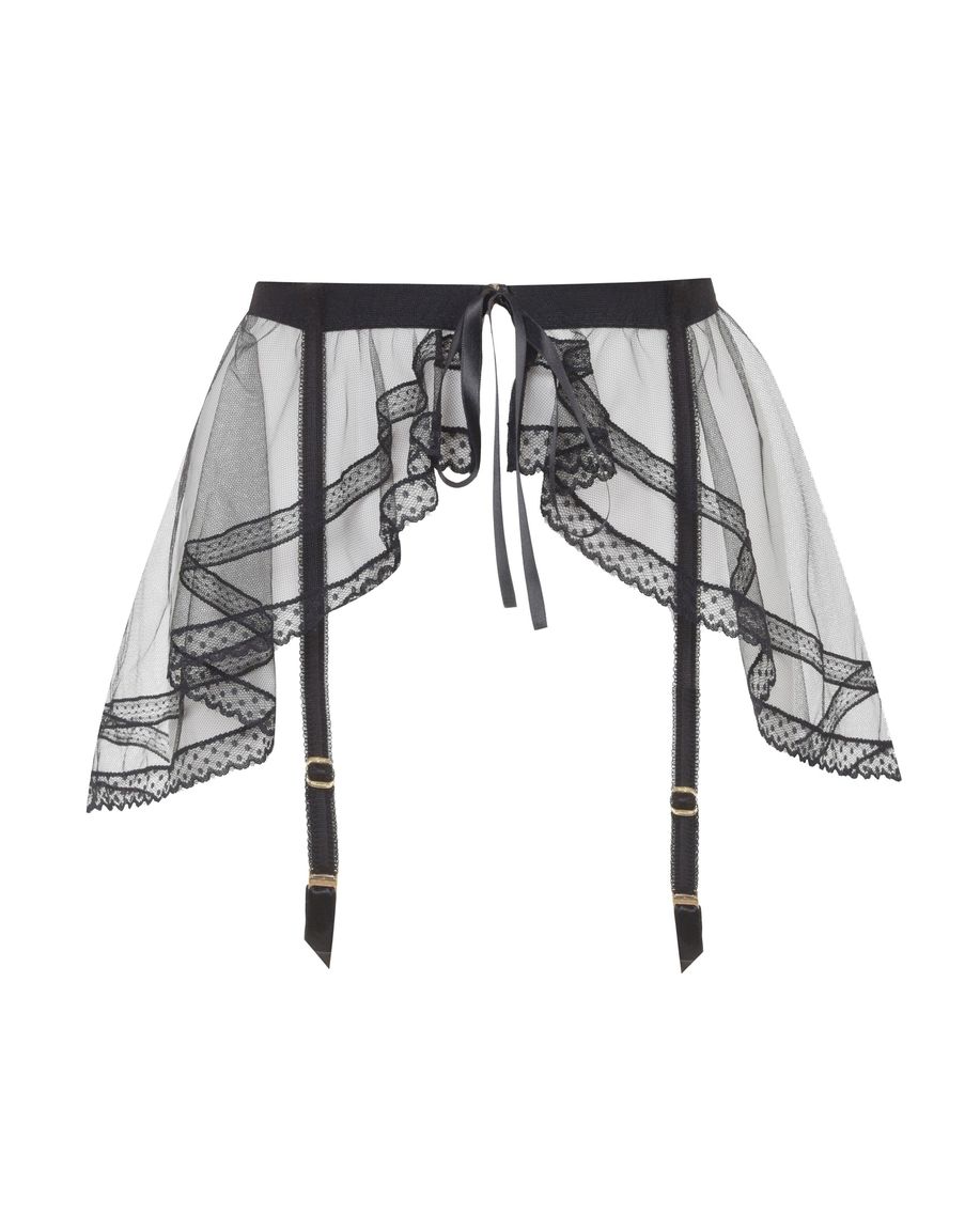 Черный пояс для чулок с баской Austin