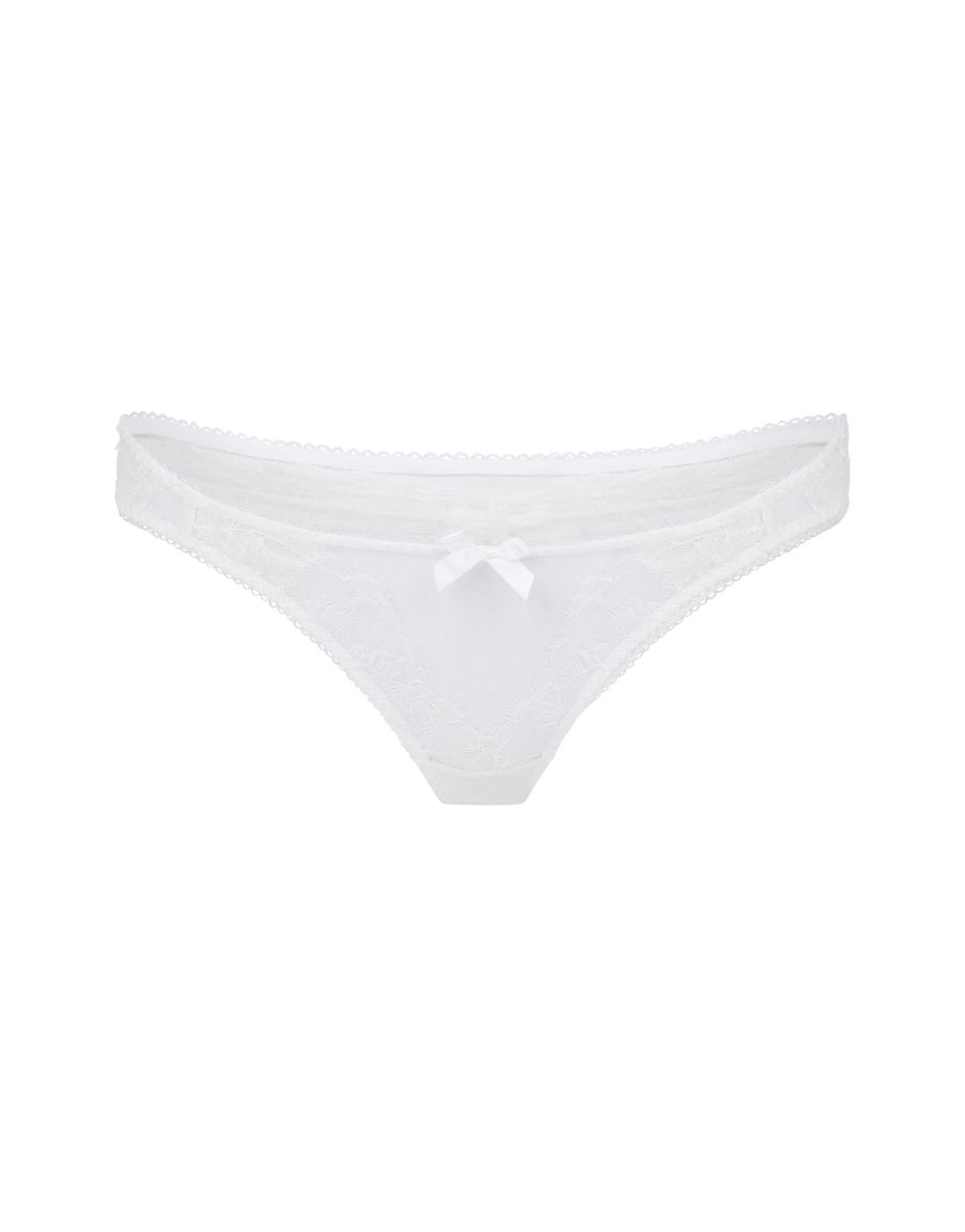 Белые кружевные классические трусы Willa