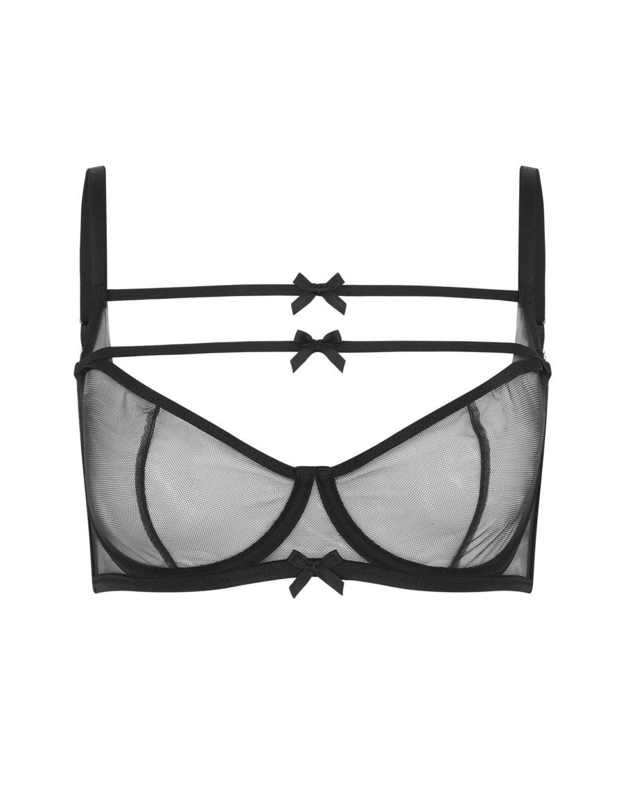 Черный прозрачный бюстгальтер с мягкой чашкой Ulrika