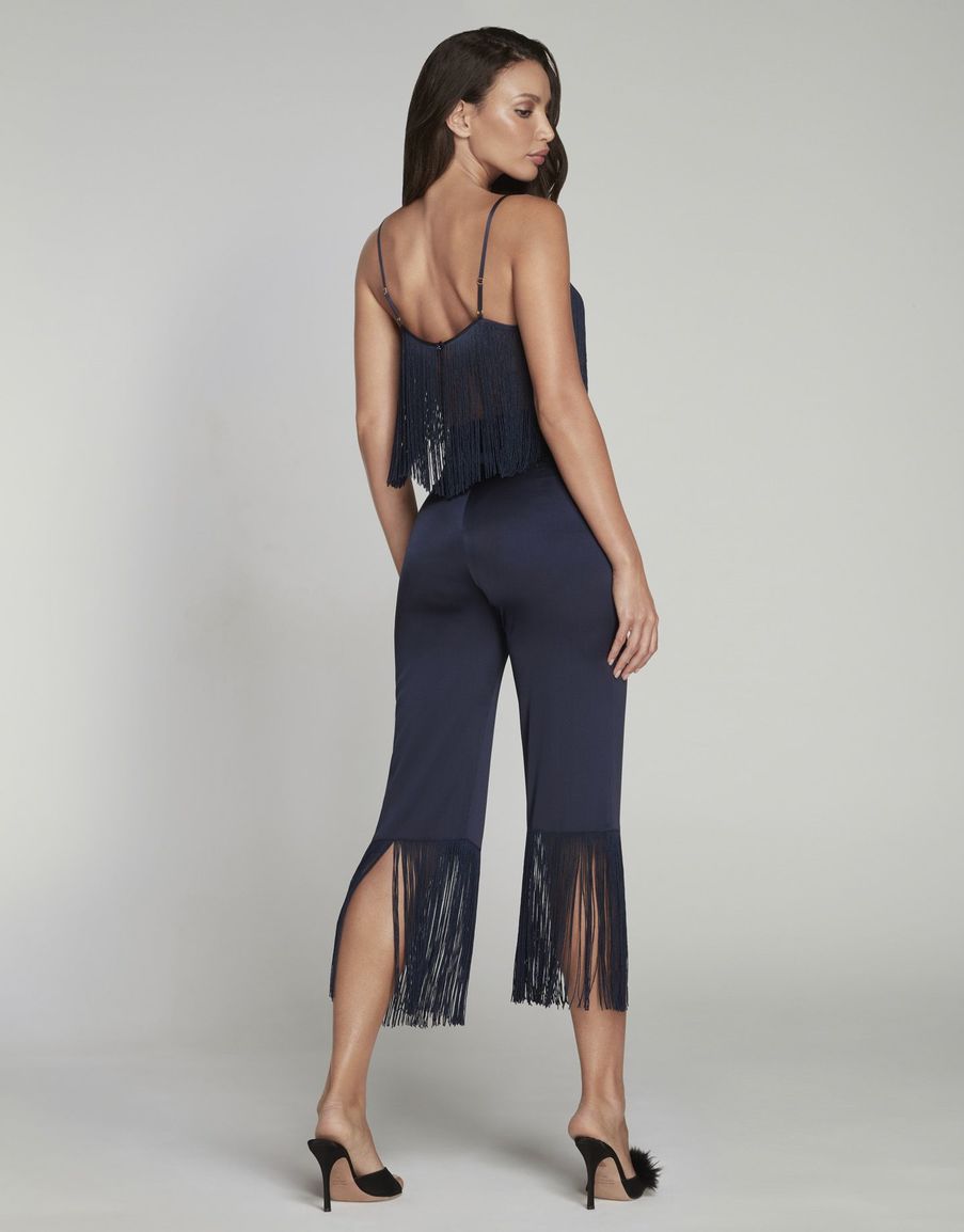 Топ-майка из темно-синей бахромы Nevada