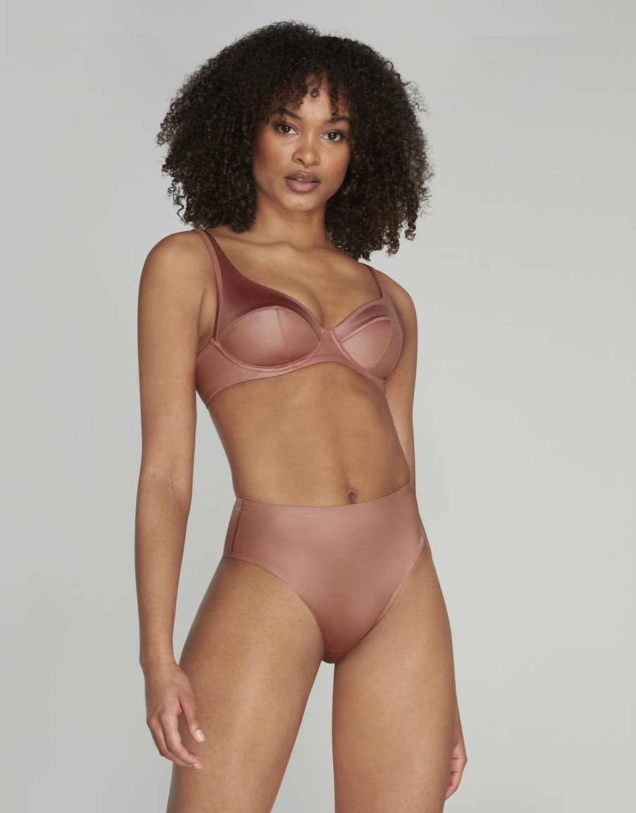 Пыльно-розовые трусы с высокой посадкой Paige