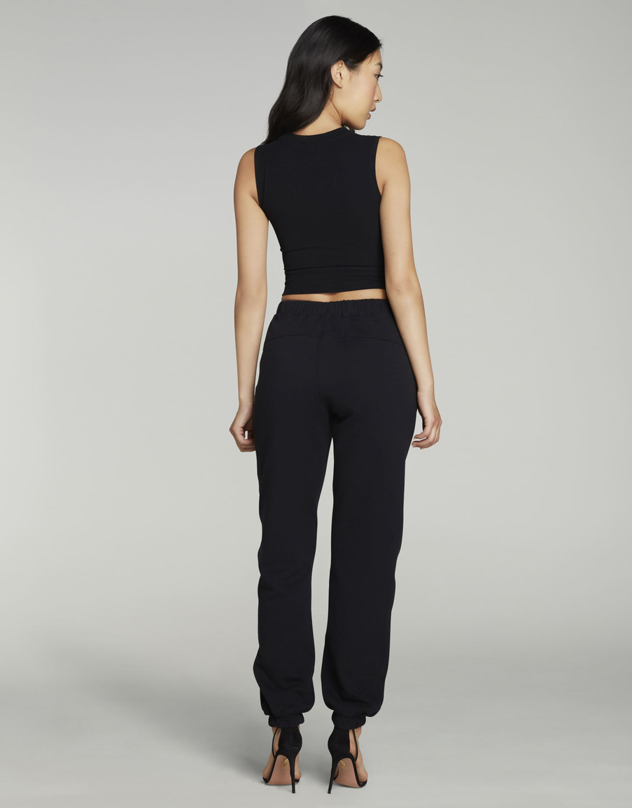 Черный кроп-топ с логотипом Rayley