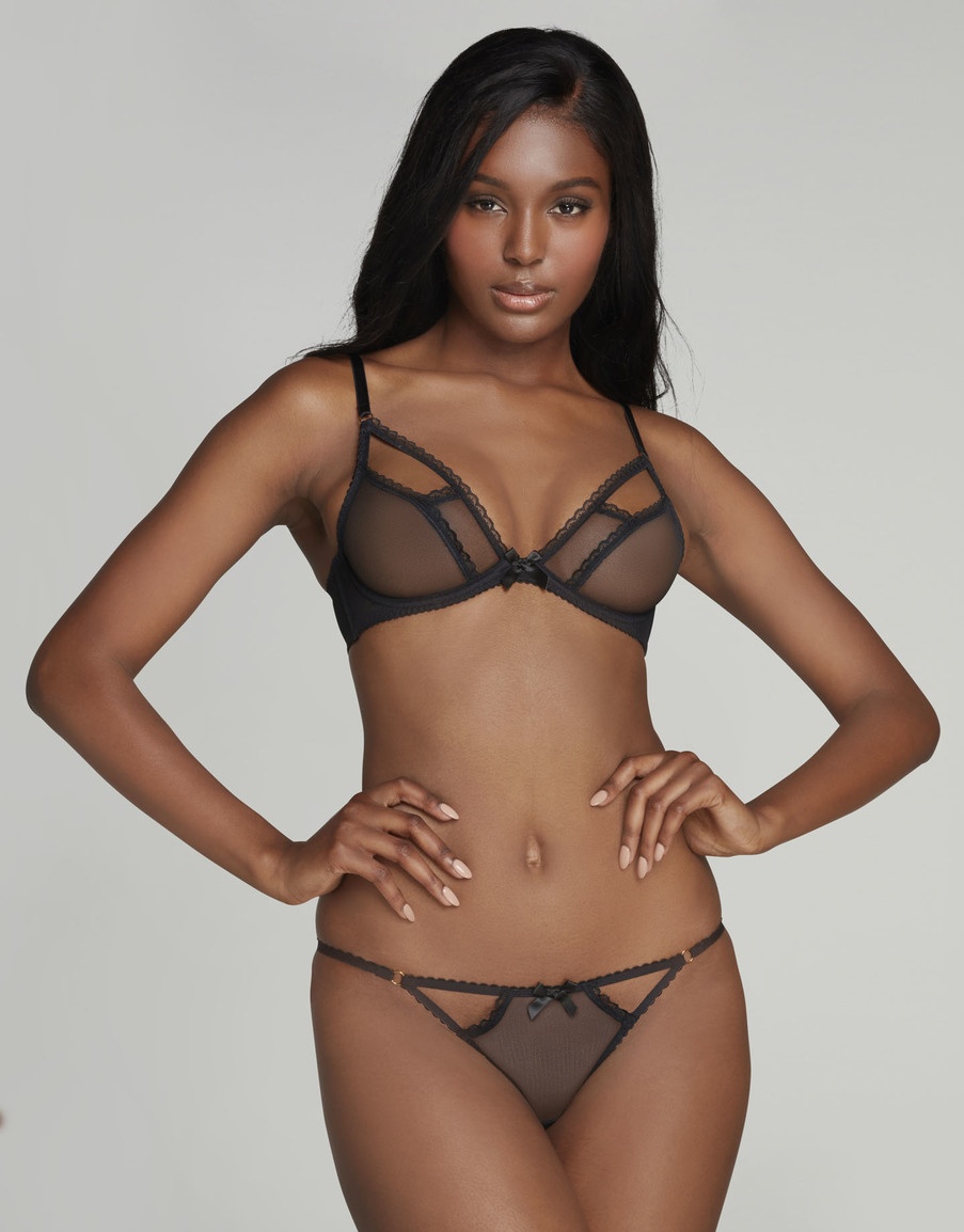 Черный прозрачный бюстгальтер с мягкой чашкой Fia