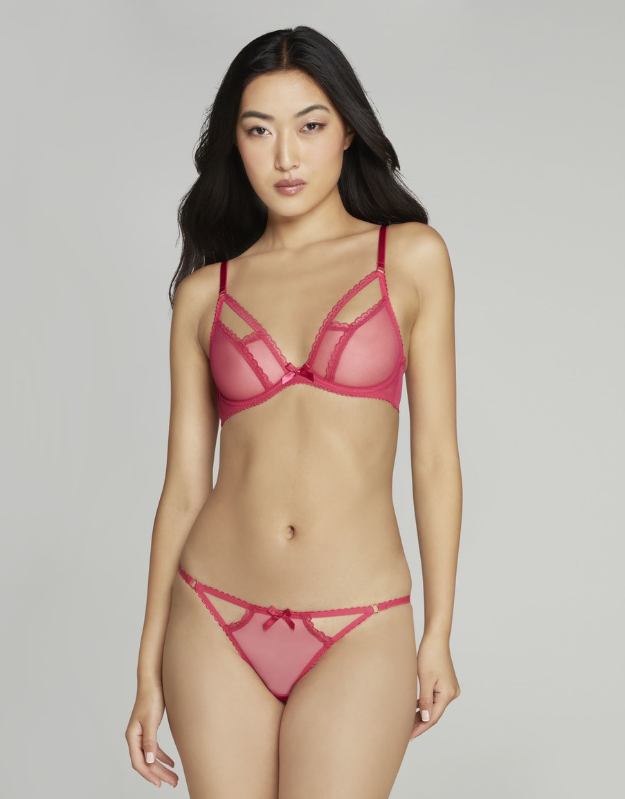 Розовые прозрачные классические трусы Fia