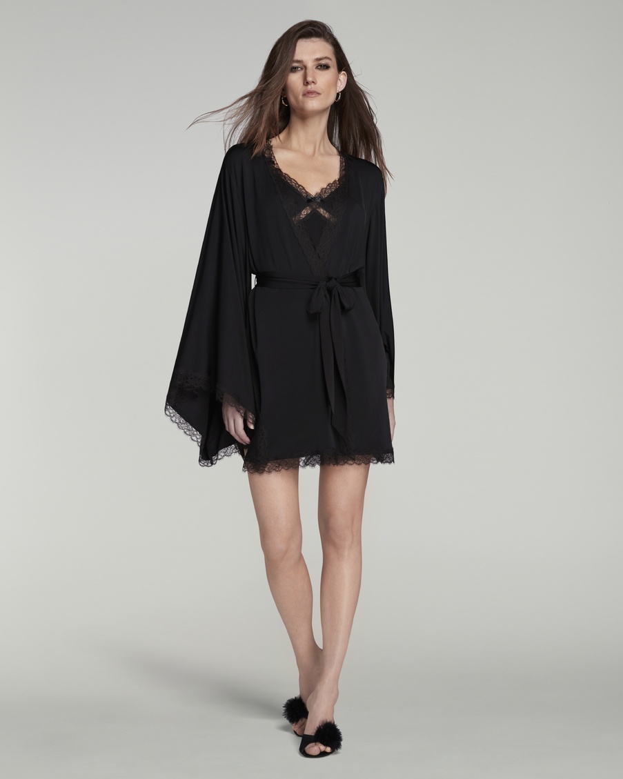 Черный халат-кимоно Gisele Jersey