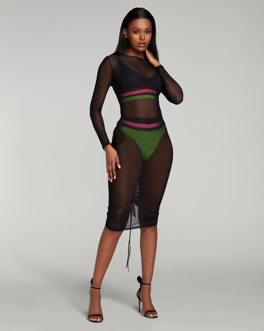 Черная пляжная накидка Laury