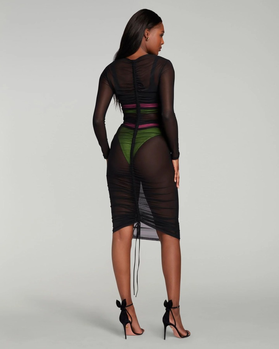 Черная пляжная накидка Laury