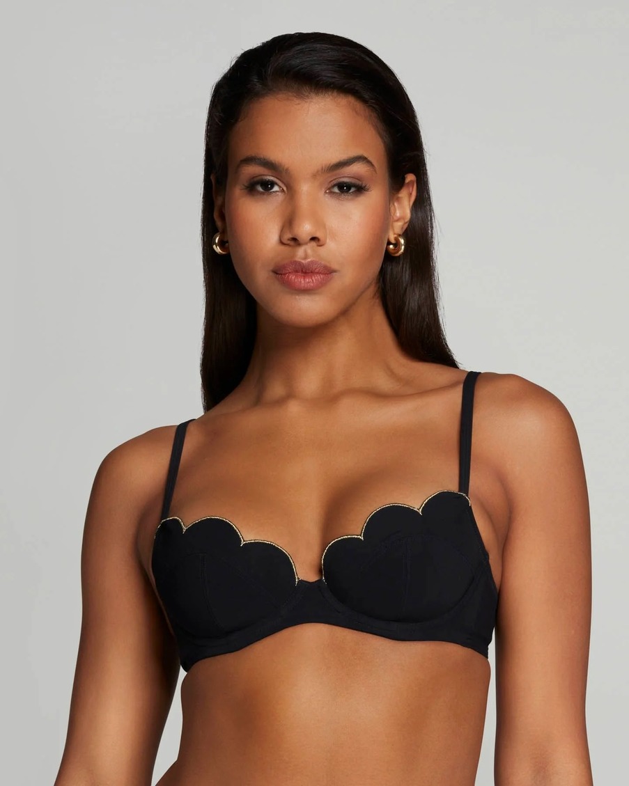 Черный топ купальника Lorna