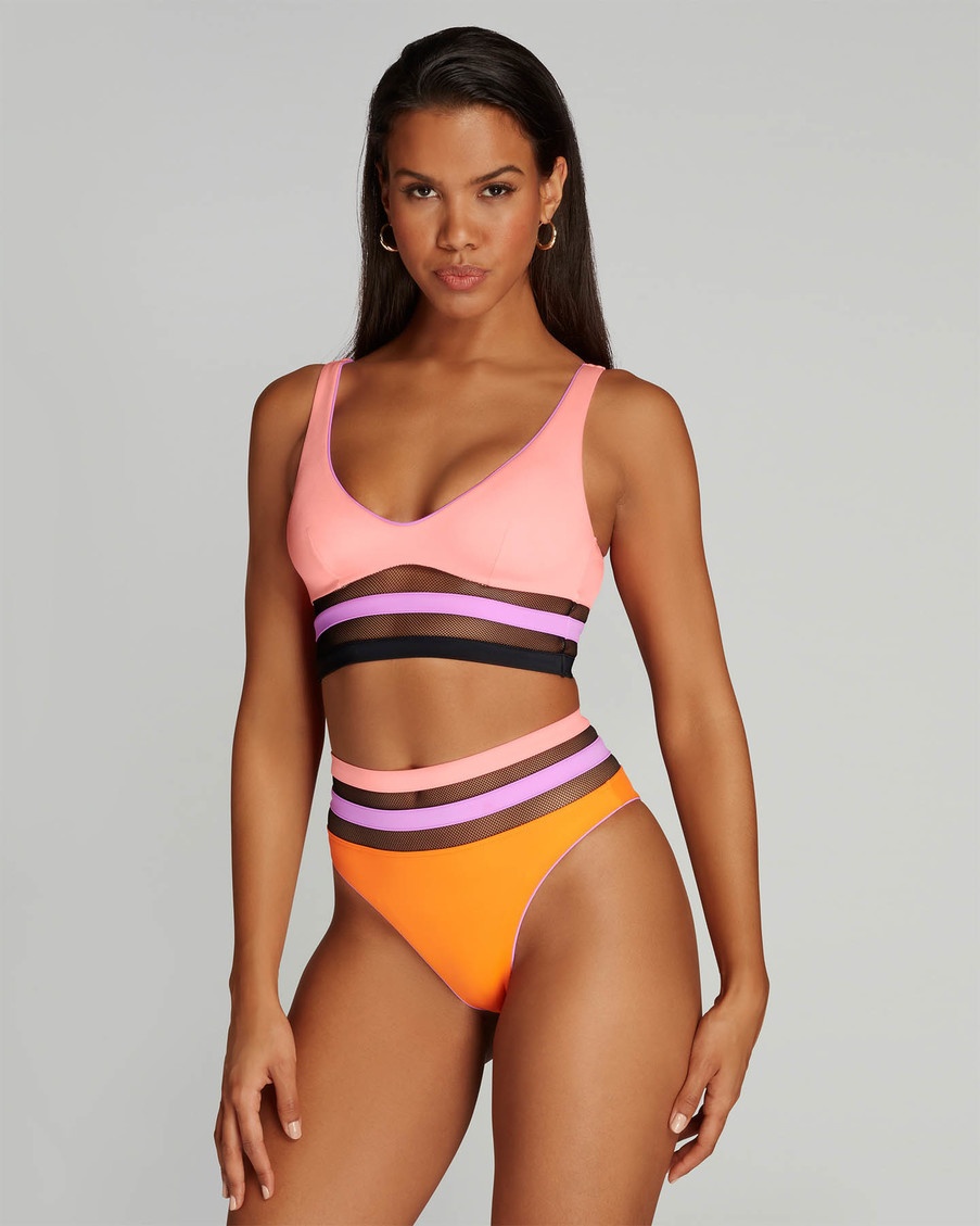 Коралловый топ купальника Zenaya