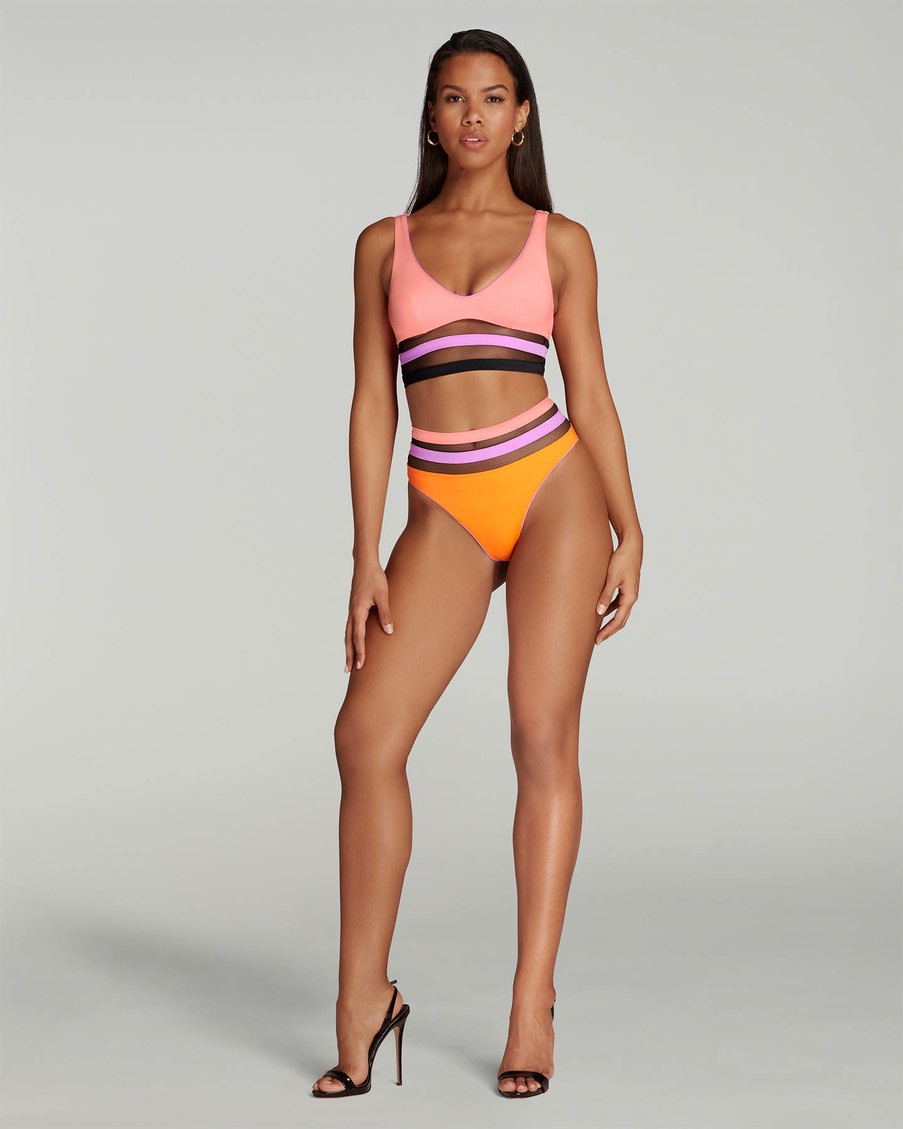 Оранжевые плавки с высокой талией Zenaya