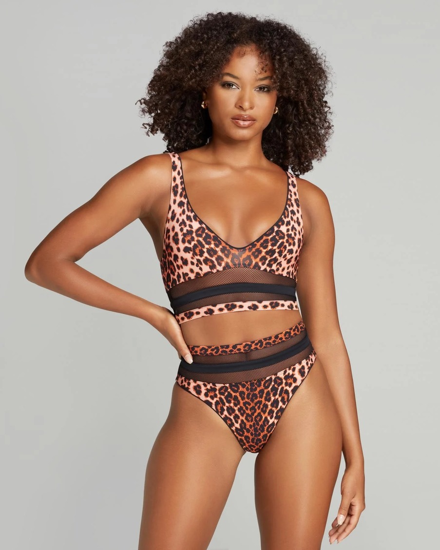 Леопардовый топ купальника Zenaya