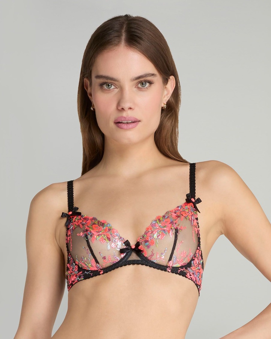 Черно-оранжевый бюстгальтер с мягкой чашкой Lexx