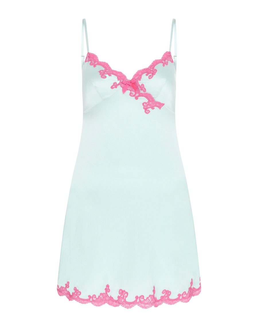 Мятная шелковая сорочка Molly