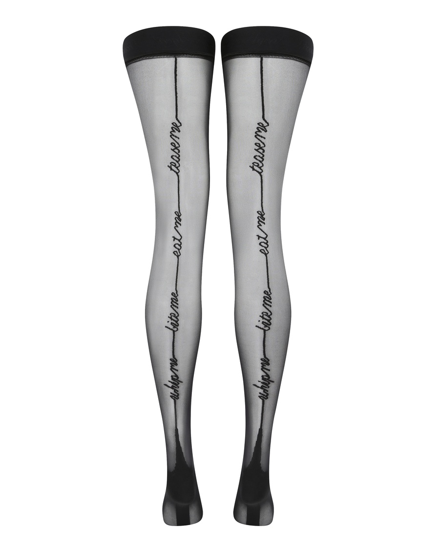 Черные чулки на резинке Tease Me