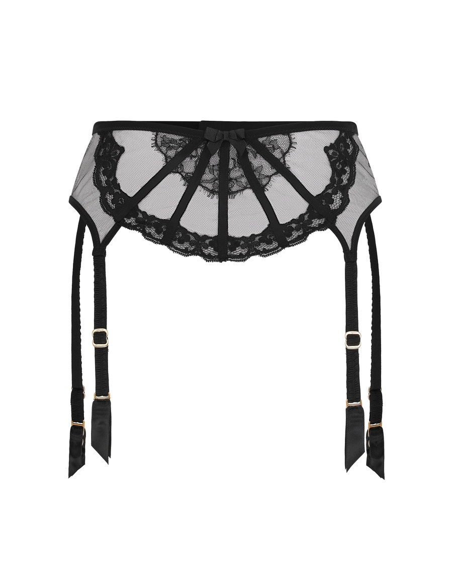 Черный пояс для чулок Mariann