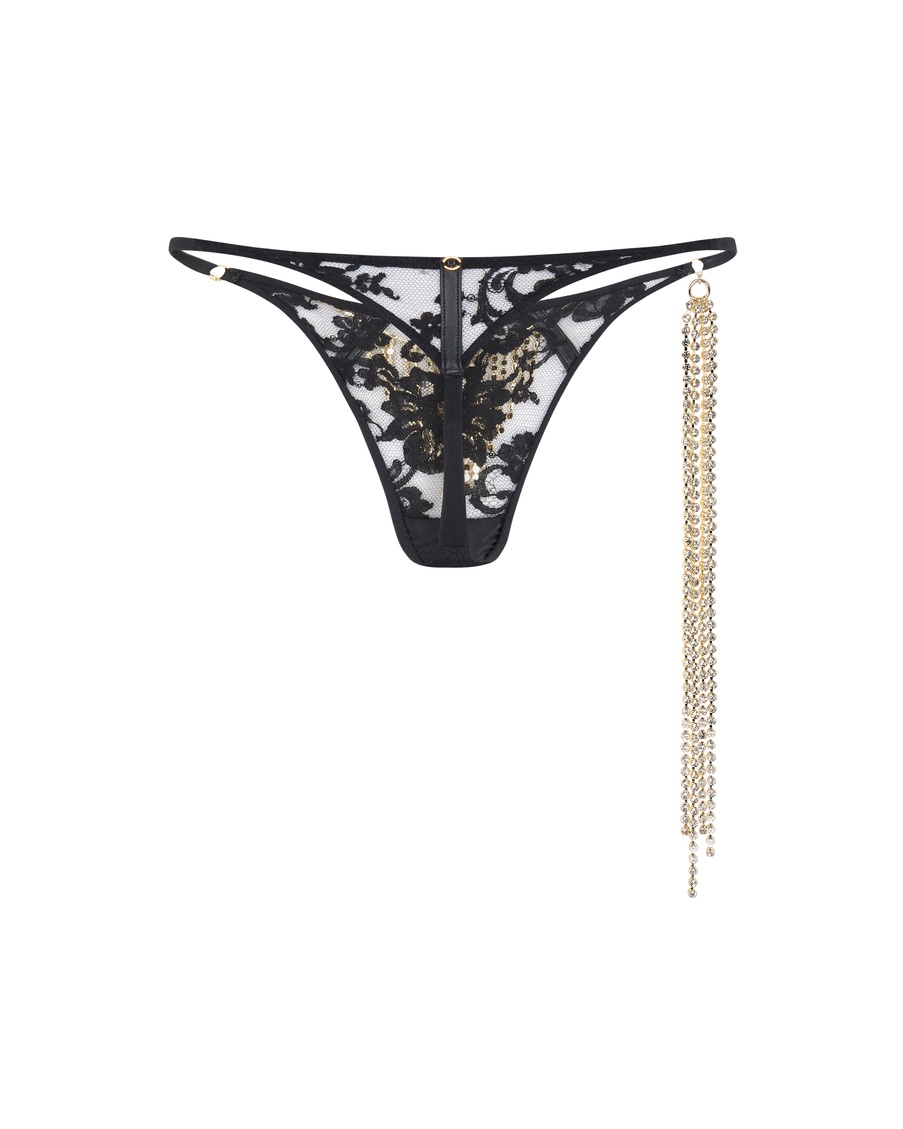 Черные трусы стринги Tiaria