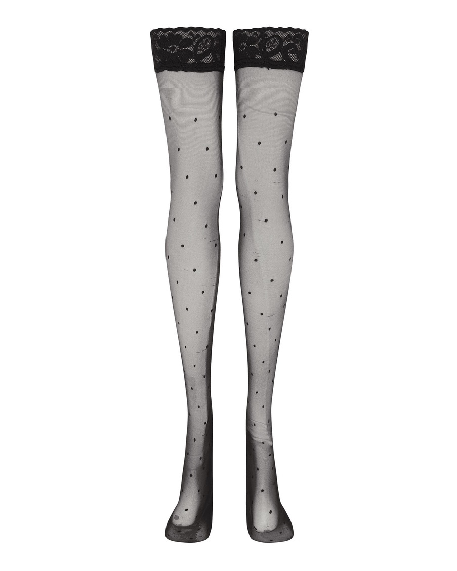 Черные чулки на резинке Una