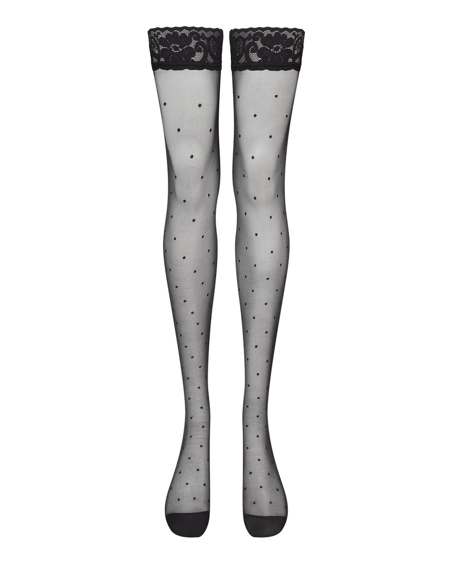 Черные чулки на резинке Una