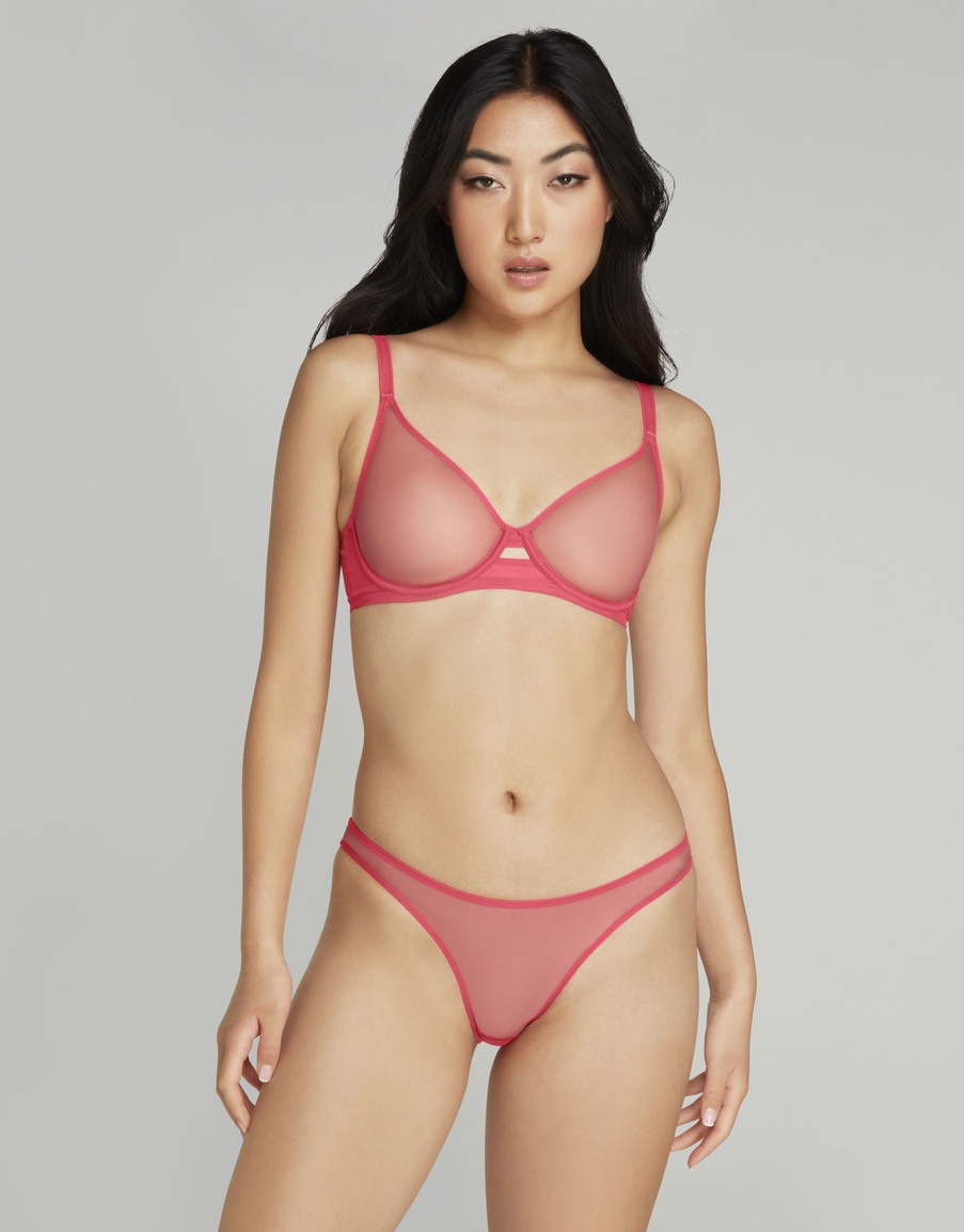 Розовый прозрачный бюстгальтер с мягкой чашкой Lucky