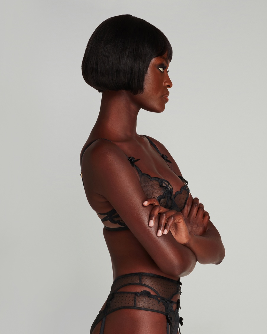 Черный пояс для чулок Katanah