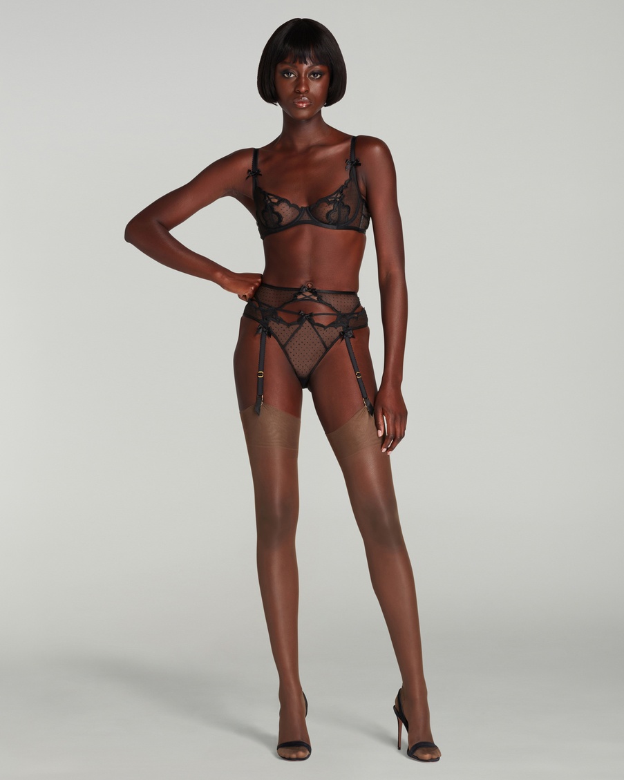 Черный пояс для чулок Katanah