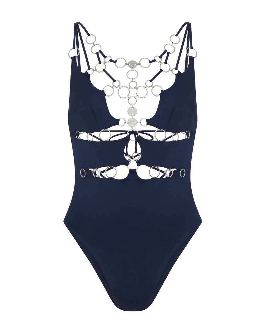 Темно-синий слитный купальник Davine