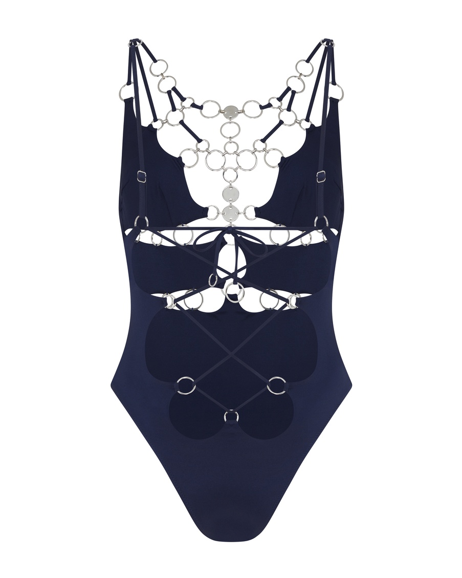 Темно-синий слитный купальник Davine