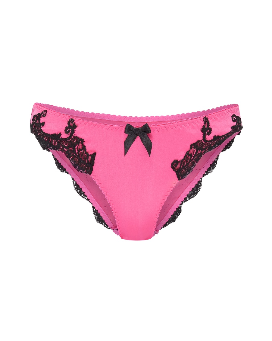 Розовые шелковые классические трусы Molly