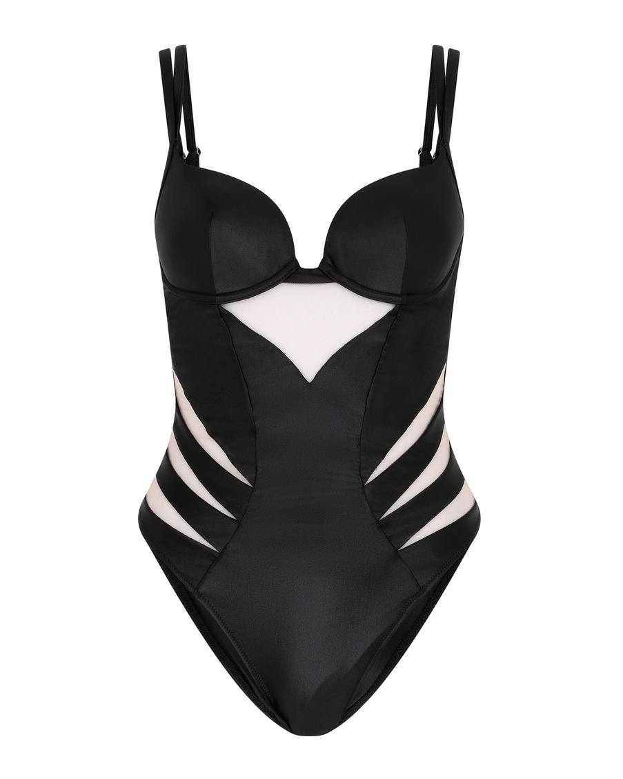 Черный слитный купальник Talya