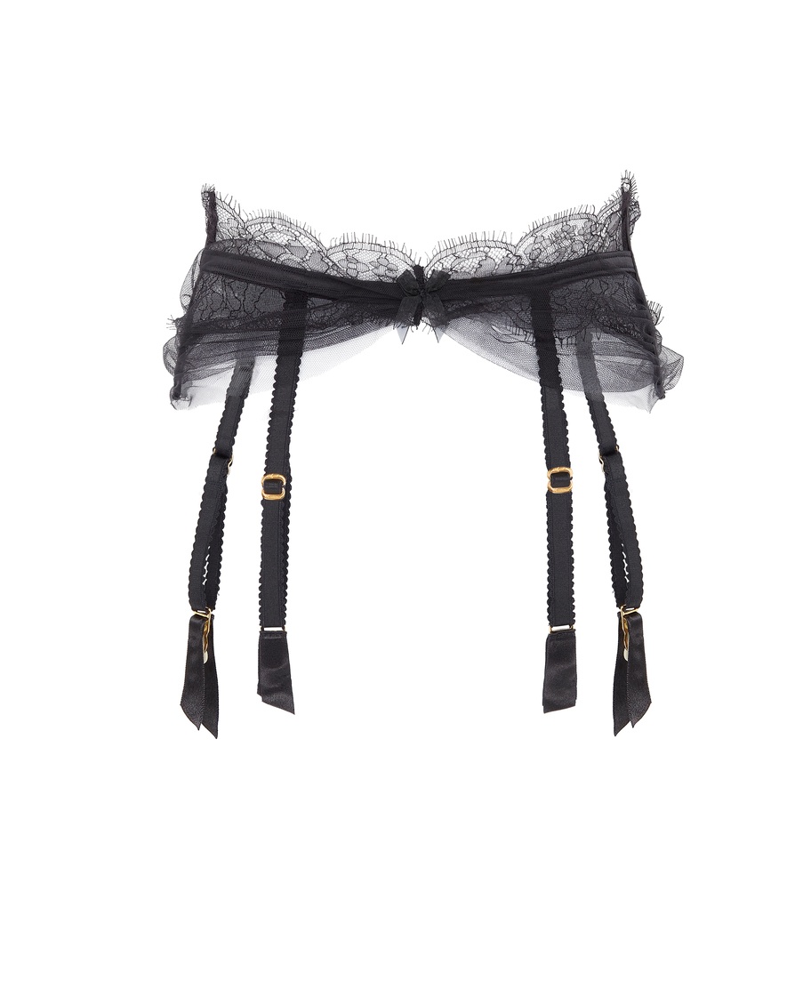 Черный пояс для чулок Halley