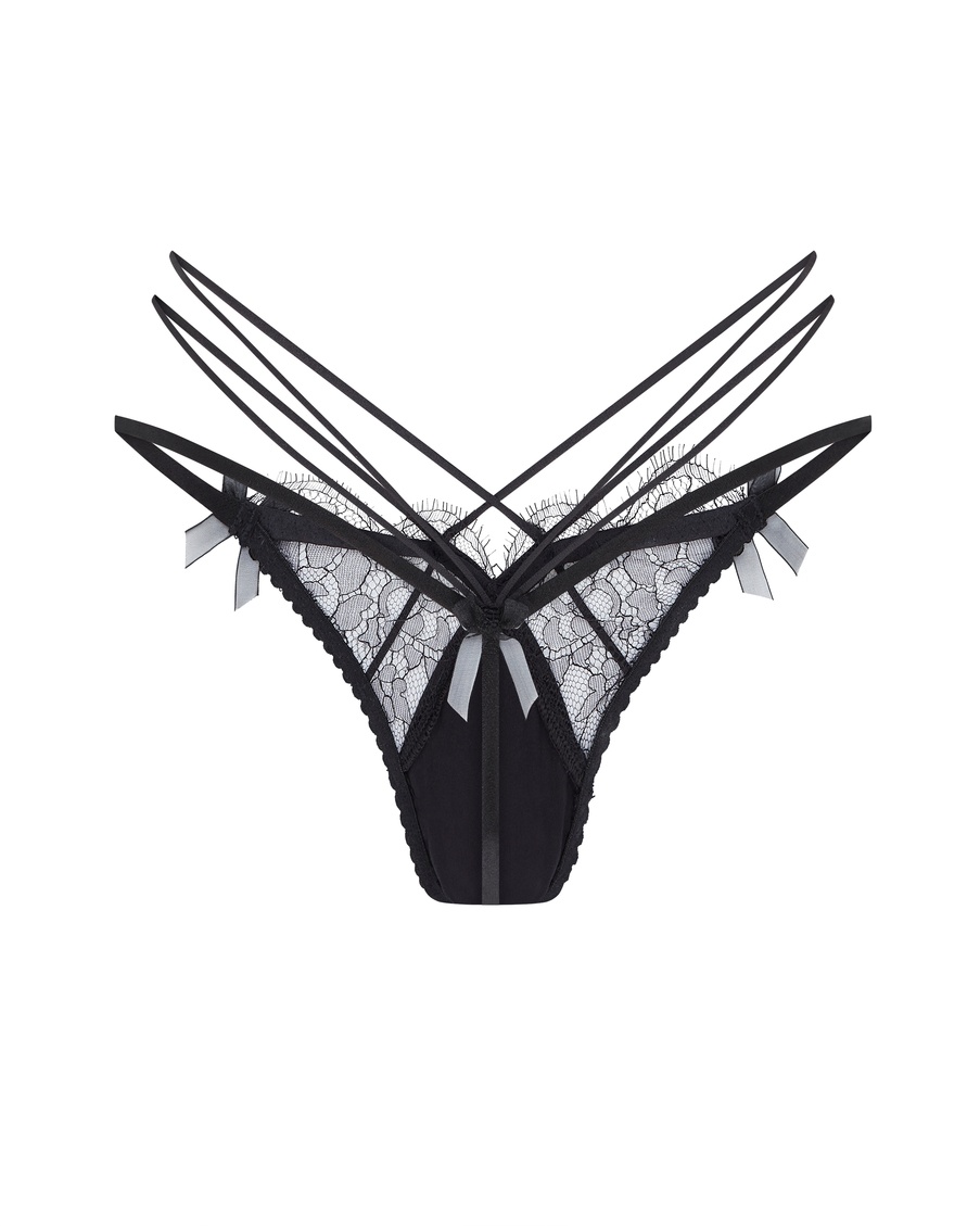 Черные трусы стринги Halley