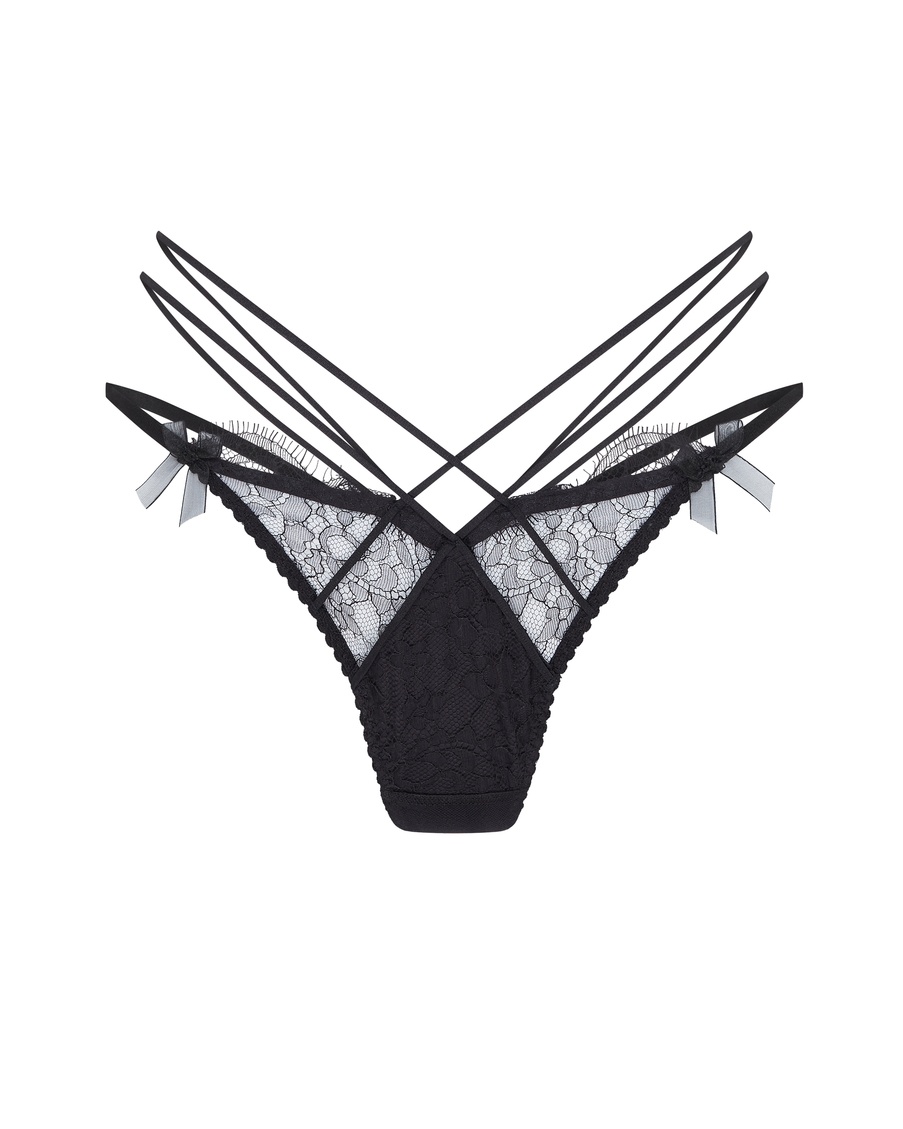 Черные трусы стринги Halley