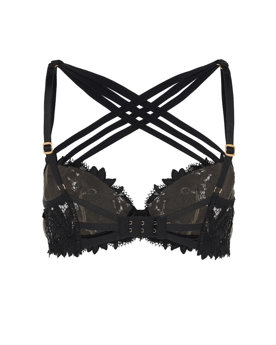 Черный бюстгальтер с глубоким вырезом Edira