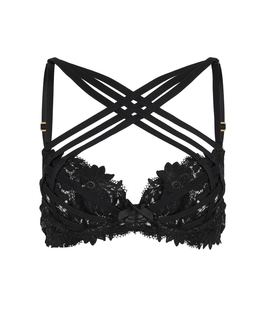 Черный бюстгальтер с глубоким вырезом Edira