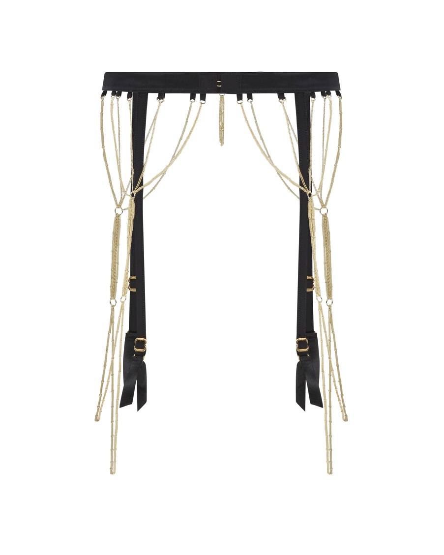 Черный пояс для чулок Auretta