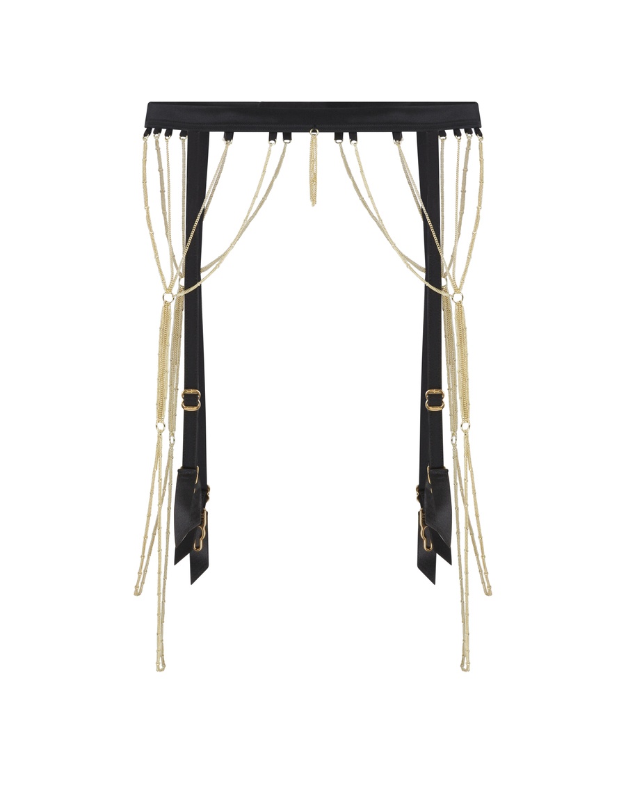 Черный пояс для чулок Auretta