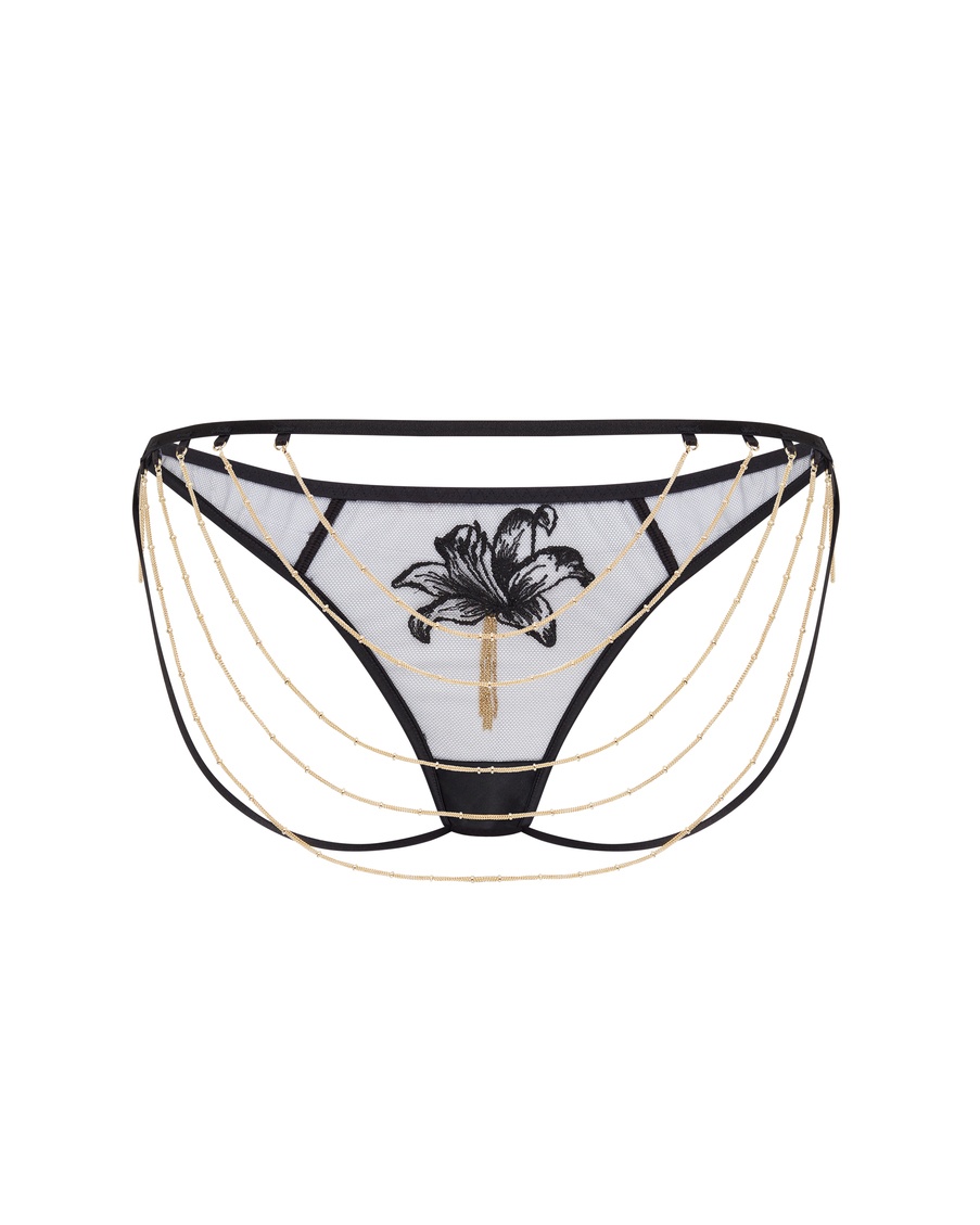 Черные прозрачные классические трусы Auretta