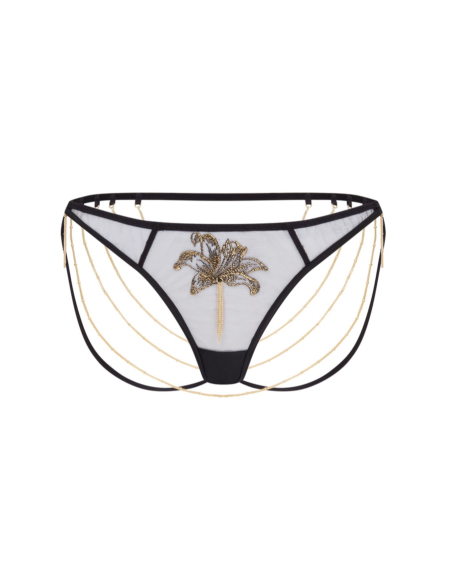 Черные прозрачные классические трусы Auretta