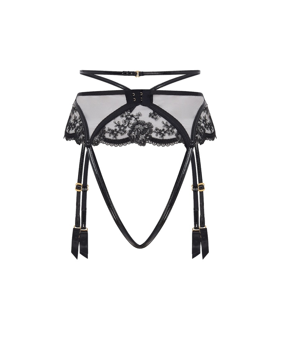 Черный пояс для чулок Charlotia