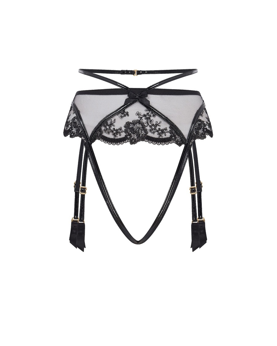 Черный пояс для чулок Charlotia