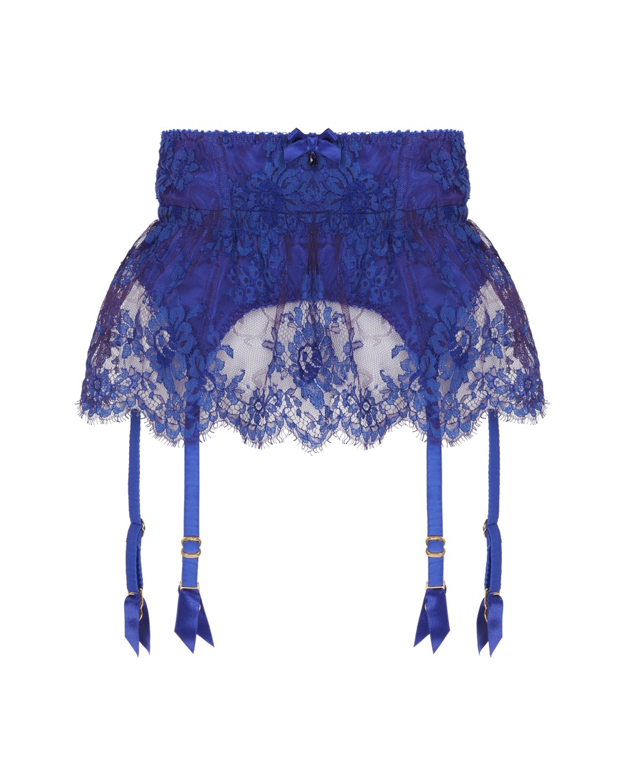 Синий пояс для чулок Carline