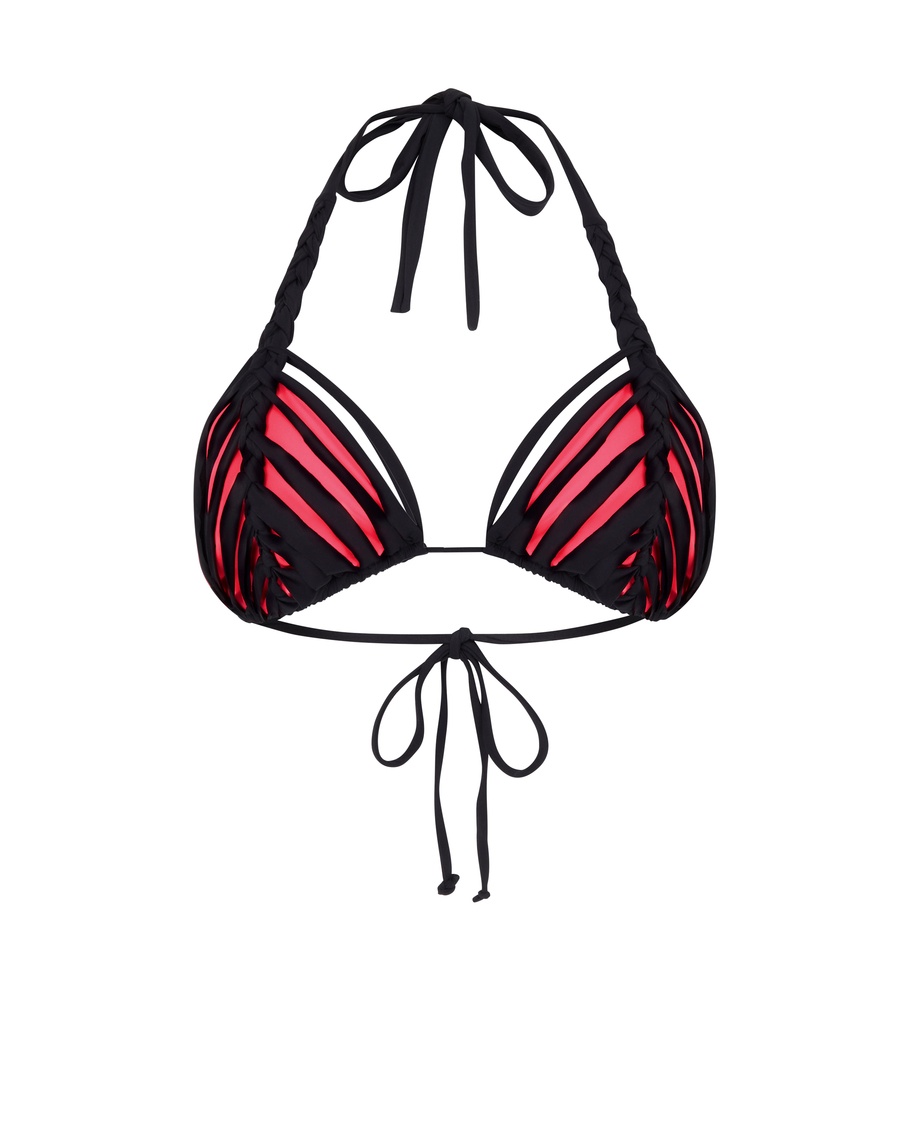 Черно-розовый топ купальника Laticia