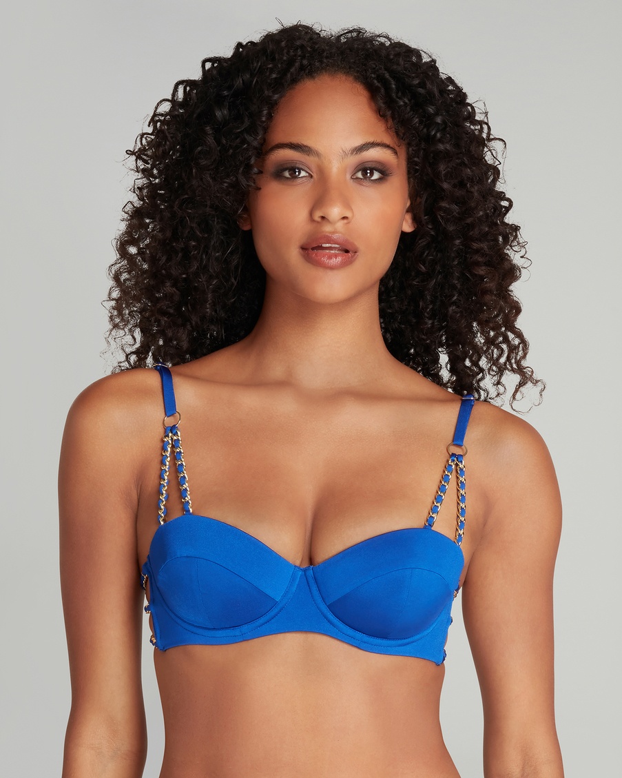 Синий топ купальника Montie