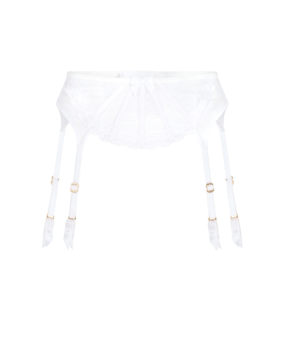 Белый пояс для чулок Mariann