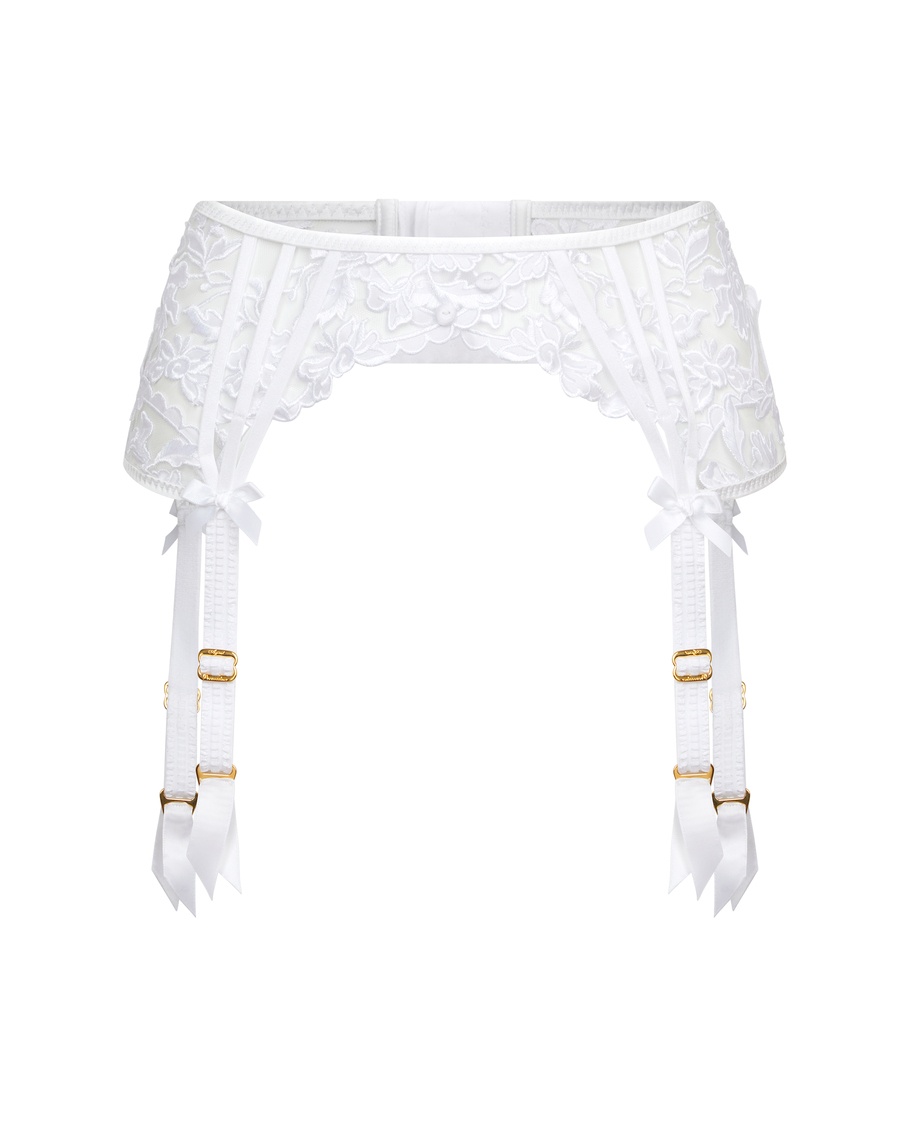 Белый пояс для чулок Darlia